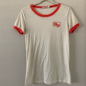 Obey Club Script Creme & Red Ringer T-shirt